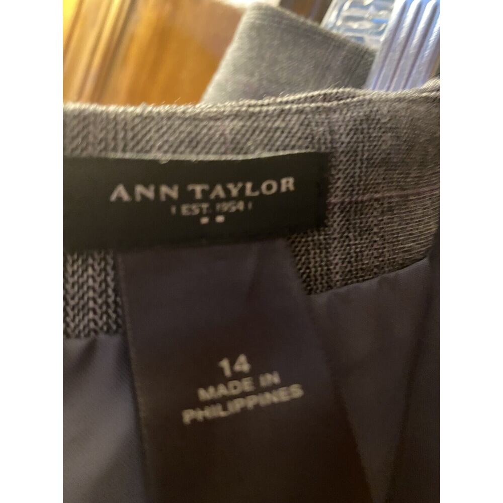 Ann Taylor Skirt Womens 14 Gray Pencil Pleated Career Grey Ladies Classic - Picture 6 of 6
